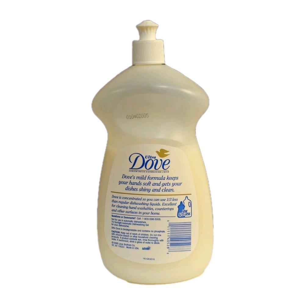 Vintage Ultra DOVE Dishwashing Liquid Soap 28oz 70% Full Discontinued RARE 1998 - Picture 3 of 4